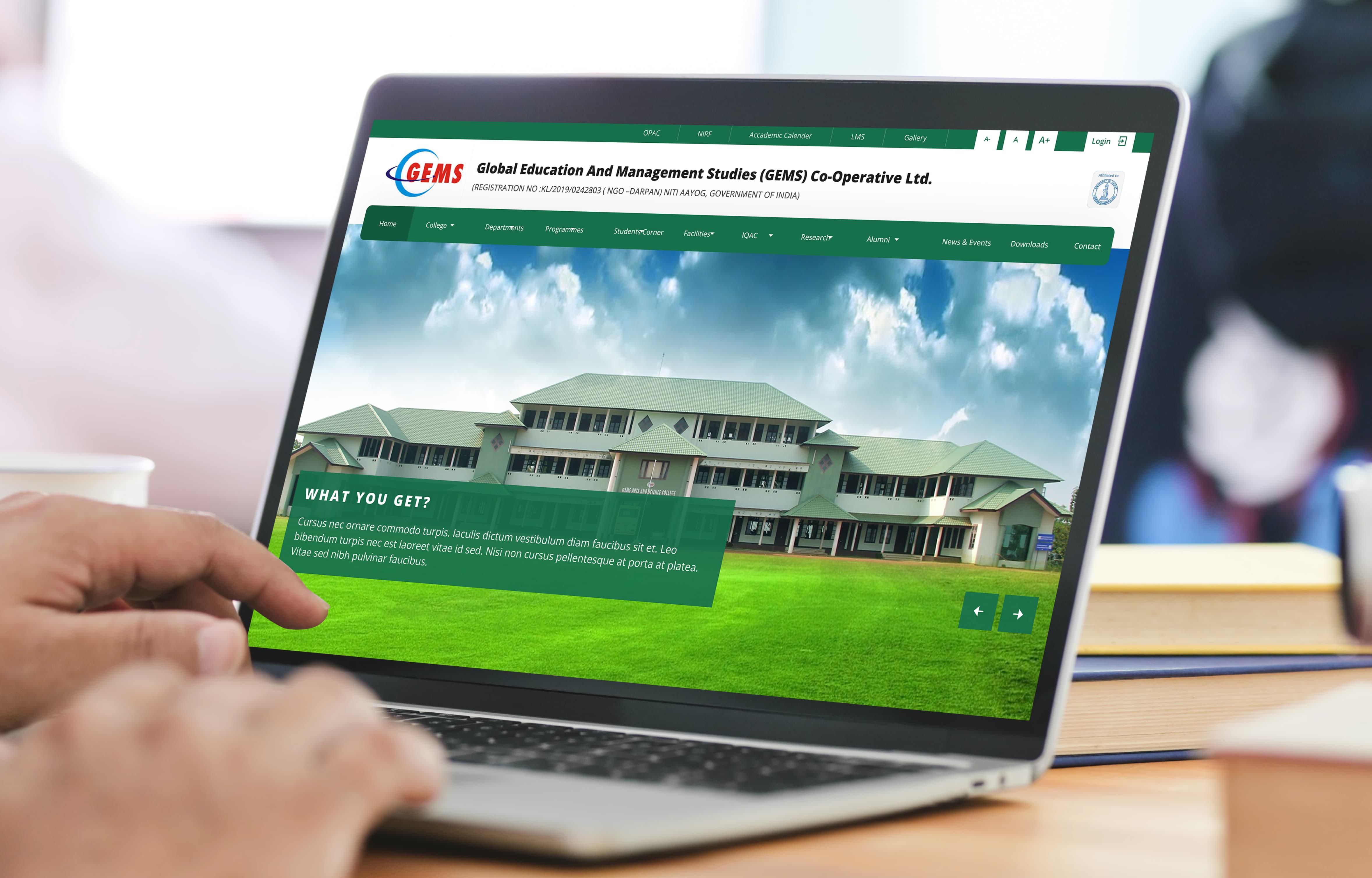 Gems Arts and Science College website